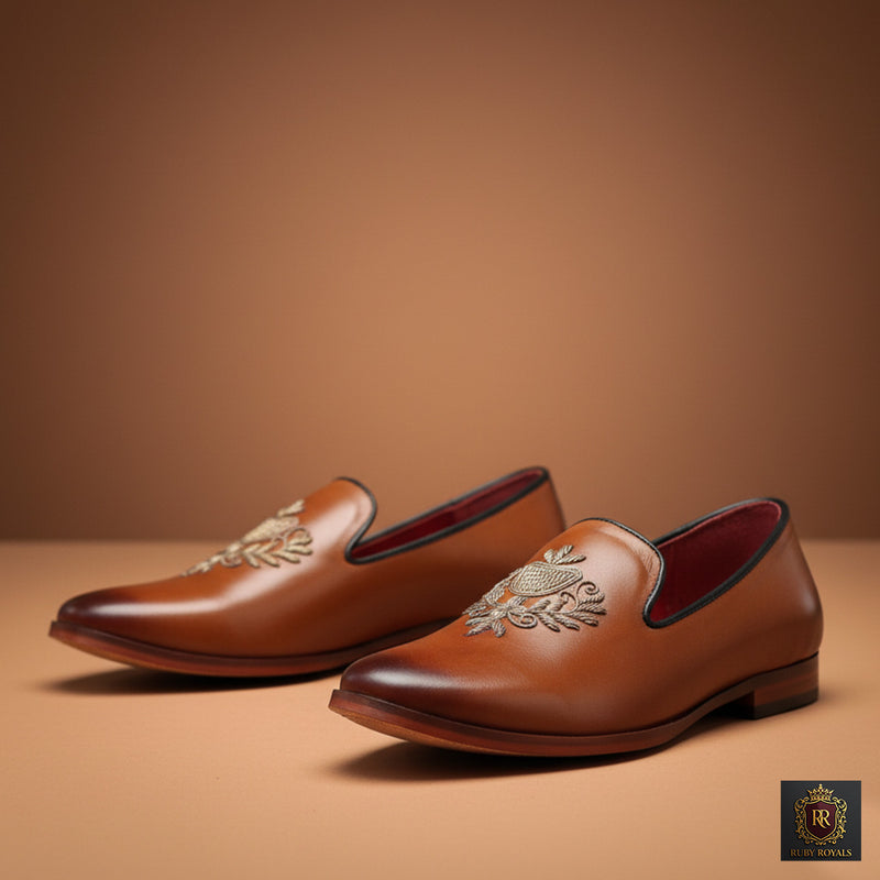 Majestic Ornate – Imperial Crest Tan Shaded Leather | Ruby Royals