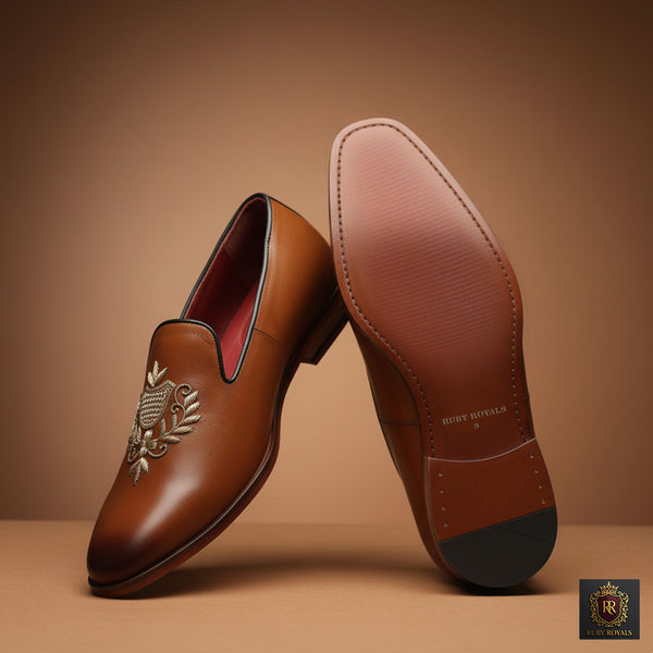 Majestic Ornate – Imperial Crest Tan Shaded Leather | Ruby Royals