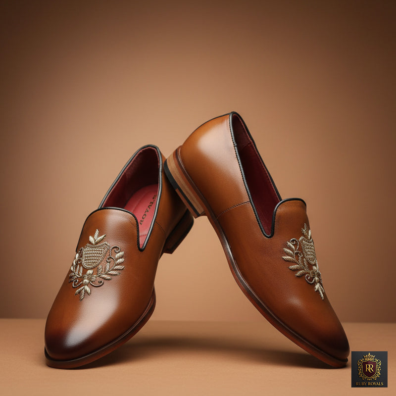 Majestic Ornate – Imperial Crest Tan Shaded Leather | Ruby Royals