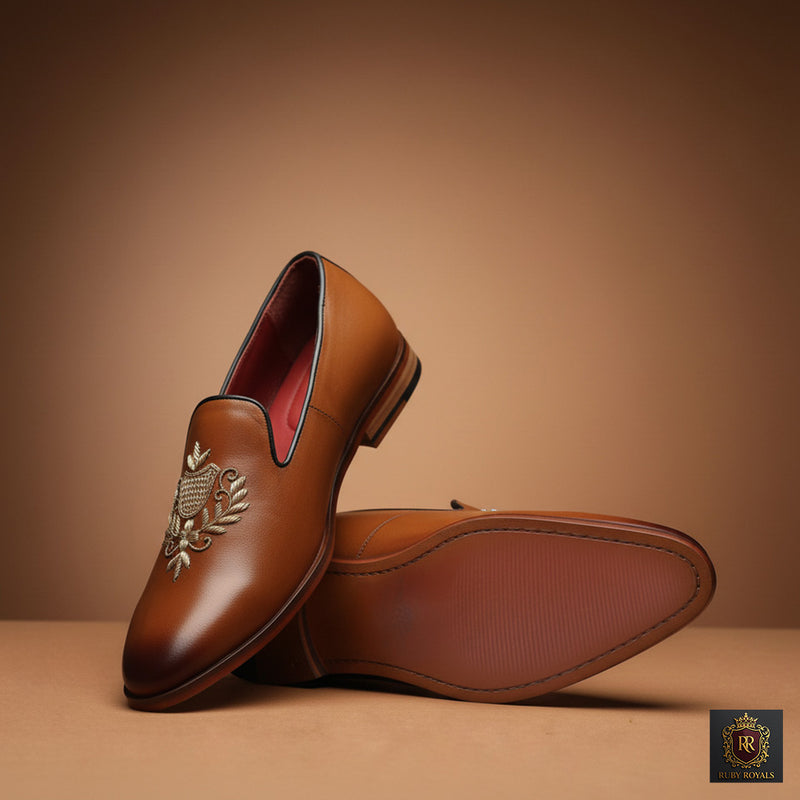 Majestic Ornate – Imperial Crest Tan Shaded Leather | Ruby Royals