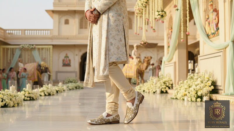 Majestic Ornate – Ivory Suede Maharaja Crest | Ruby Royals