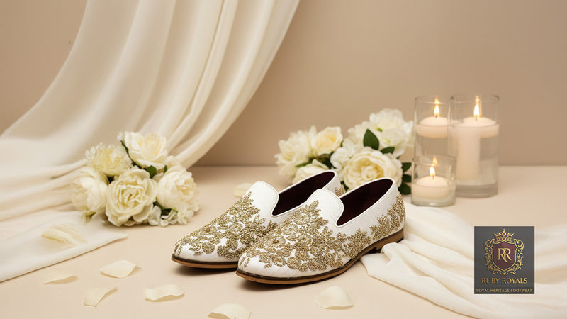 Majestic Ornate – Ivory Suede Maharaja Crest | Ruby Royals