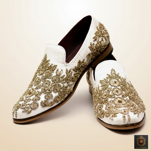 Majestic Ornate – Ivory Suede Maharaja Crest | Ruby Royals