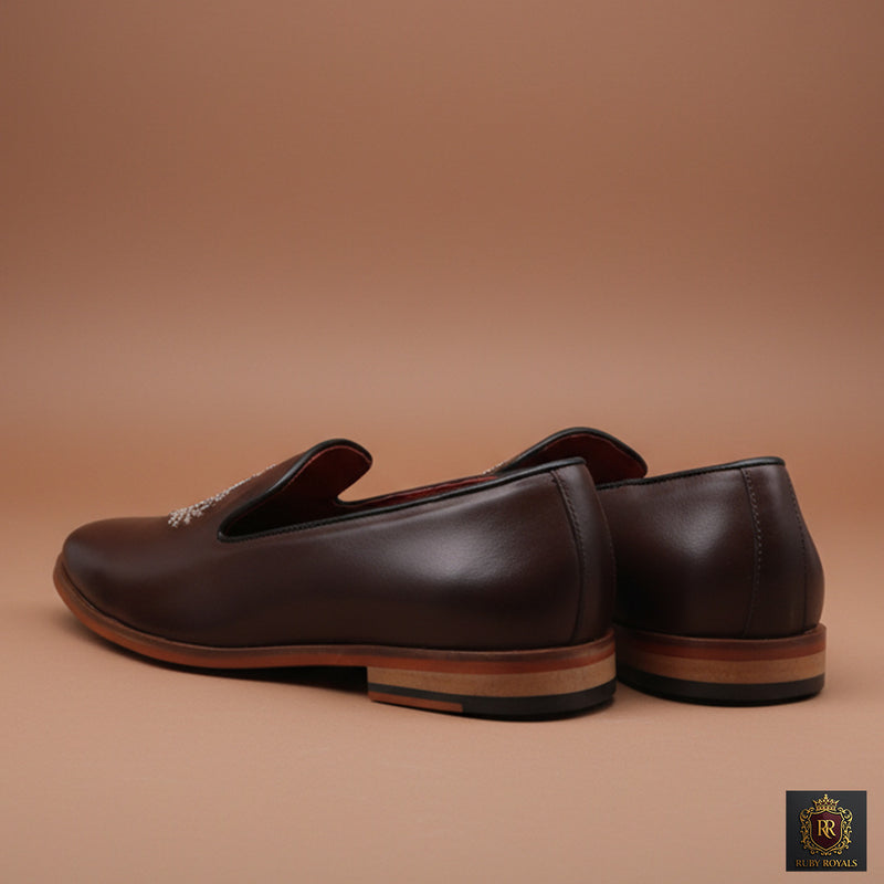 Majestic Ornate - Imperial Crest Umber brown  loafer I Ruby Royals