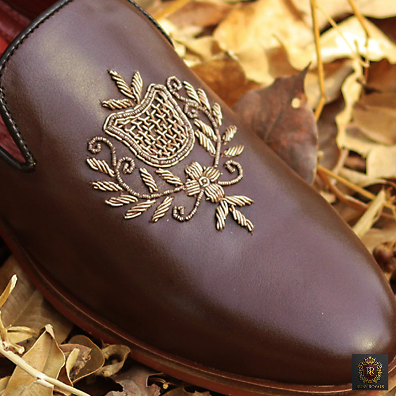 Majestic Ornate - Imperial Crest Umber brown  loafer I Ruby Royals