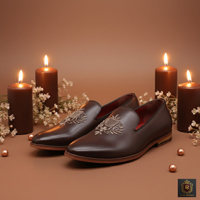 Majestic Ornate - Imperial Crest Umber brown  loafer I Ruby Royals