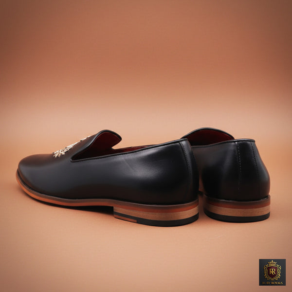Majestic Ornate - Imperial Crest Ebony loafer I Ruby Royals